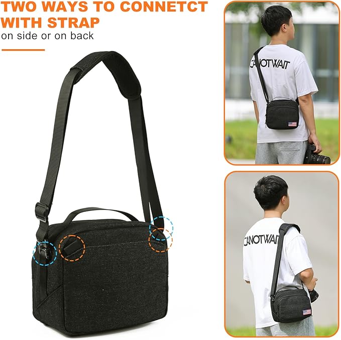 TULLIO Besnfoto Camera Bag Crossbody Camera Shoulder Case Waterproof Canvas Cute Compact Photography Bag for Mirrorless DSLR SLR