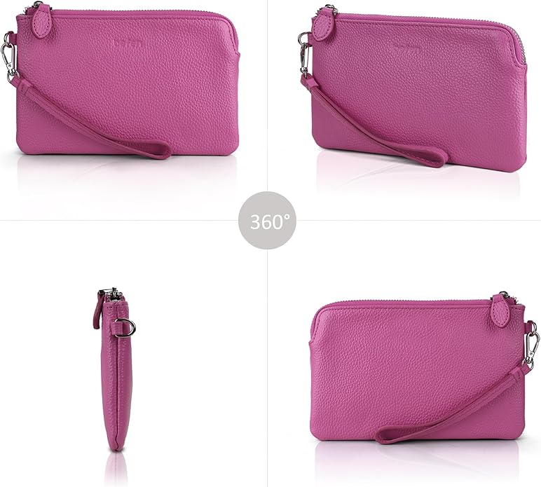 befen Genuine Leather Wristlet Clutch RFID Blocking Bag Cell Phone Wallet Purse Wristlet Wallet Purses and Handbags for Women