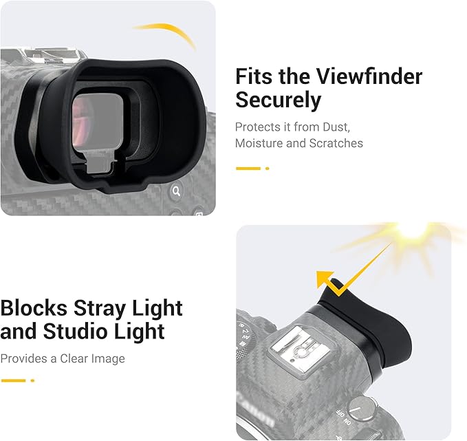 JJC Camera Eyecup Eyepiece Viewfinder for Canon EOS R5 R6 Mark II R6 R5 C R5C Mirrorless Camera with Extended Soft Silicone Design