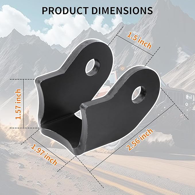 Heavy Duty Shock Bracket Kit, Thick Weld-On Shock Brackets for Off-Road Trailer Rear Axles (1 Pair)