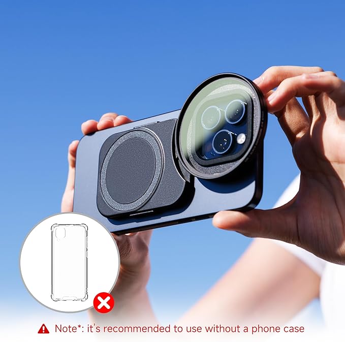 JJC 67mm CPL Filter for iPhone, Magnetic Circiular Polarizer Lens Filter Adapter Kit Compatible with iPhone 16 15 14 Pro Max Plus with 1/4” Screw & Shoe Mount for Vlogging Video Recording TikTok