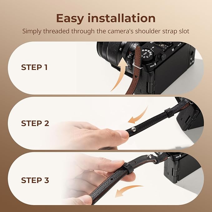 SMALLRIG Universal Leather Camera Neck Shoulder Strap for DSLR, Adjustable 100 to 110cm (39 to 43in), Max Load 10kg (22lb)