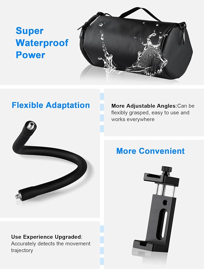 Upgrade Magnetic Fence Mount for Mevo Start,Gopro,iPhone and Pocket Radar,Camera Fence Mount with Two 1/4'' Mounts Points, Portable Bag and Pocket Radar Clip for Recording Baseball,Softball Sports