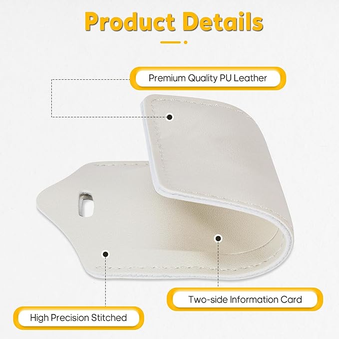 Travelambo 16 Pack Luggage Tags Faux Leather for Suitcases Travel Bag Labels with Protection Cover ID (Ivory)