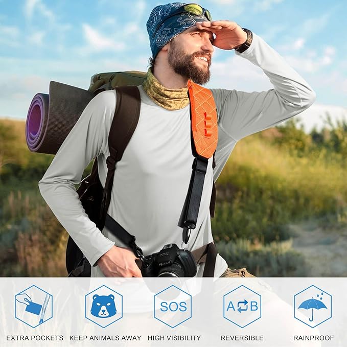 LONPAI Ultra Comfortable Camera Strap with Pockets and Thick Padded for Photographers, Adjustable Universal Cam Neck Belt
