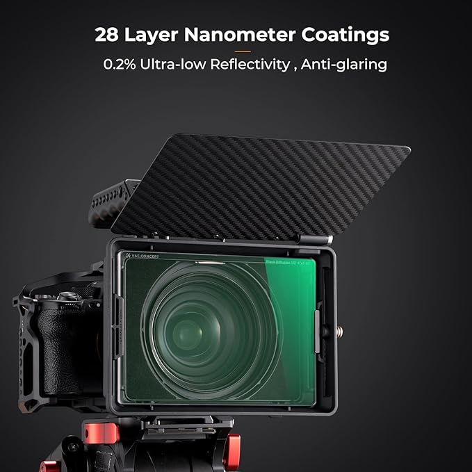 K&F CONCEPT 4'' x 5.65'' Square Black Diffusion 1/8 Effect Filter Cinema Mist Diffuison Filter Compatible with Tilta, SmallRig Matte Box Ultra-Slim Optical Glass with 28-Multi Coatings