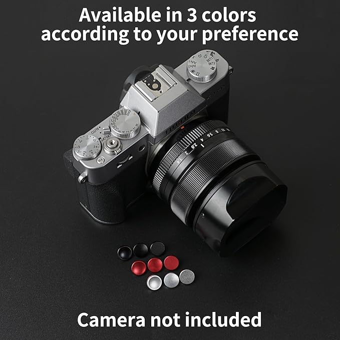 Shutter Button, Aluminum Shutter Release Button, Compatible with Fujifilm, Canon, Nikon, Sony, Other Camera & More, Concave*1, Convex*1, Flat*1 (3 Pack, Black)
