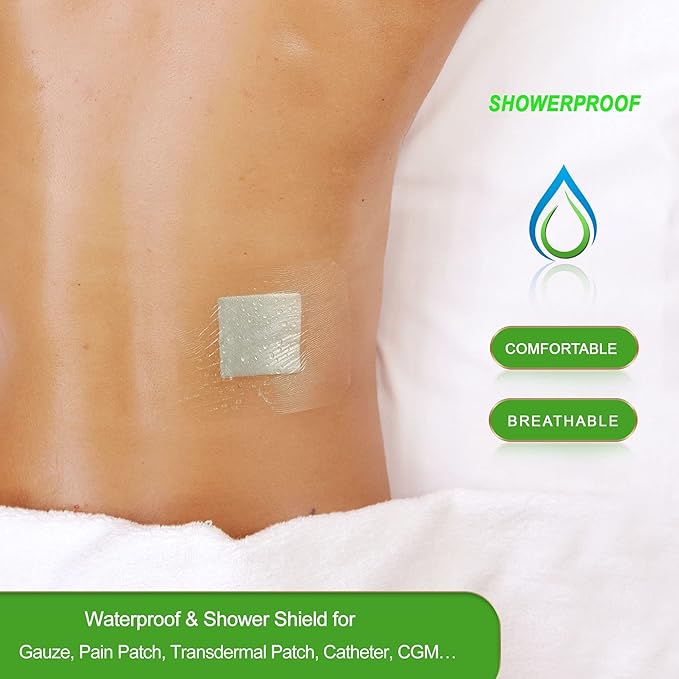 NeuHeils Transparent Film Dressing 4" x 4 3/4" 50 Packs, Large Waterproof Wound Cover Bandage, Post Surgical Shower or IV Shield, Tattoo Aftercare Bandage, Adhesive Patch
