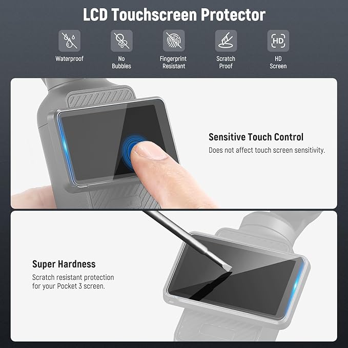 NEEWER Magnetic ND/PL Filter Set Compatible with DJI Osmo Pocket 3 Creator Combo Accessories, Action Camera 4 Pack ND8/PL ND16/PL ND32/PL ND64/PL Filters Kit with 2 LCD Touchscreen Protectors