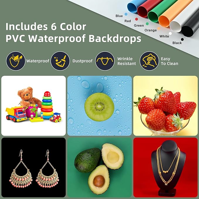 Lightdow 10"x10"x10" Photo Studio Light Box Photography with 96 LEDs (CRI>95), 6 Backdrops - Portable/Dimmable/Versatile Folding Shooting Tents for Toys/Jewelry/Watches/Cosmetics Photography