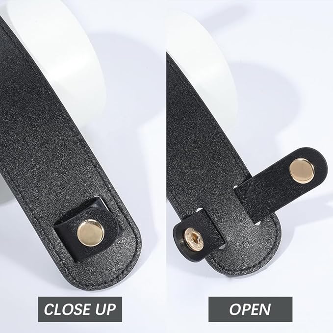 2Pcs Leather Shoulder Strap Pad PU Leather Bag Strap Cushion Pads Replacement Pressure Relief Detachable Handle Wrap Covers for Tote Bags Handbag Purse Luggage Camera Black 9x3.9 Inch