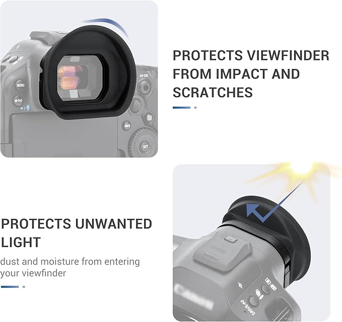 JJC ER-1 Extended Eyecup Eyepeice Viewfinder for Canon EOS R1 Camera, Soft Silicone Eye Cup Replaces Canon ER-i, Provides Comfortable Viewfinding
