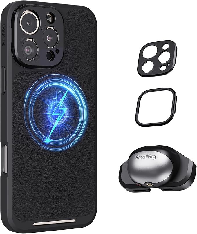 SMALLRIG FilMov Phone Case Kit for iPhone 16 Pro Max, Lightweight Phone Photography Case with T-Mount Lens Backplate, Support for MagSafe, Compatible with Phone Lenses and Filters 4987 Black