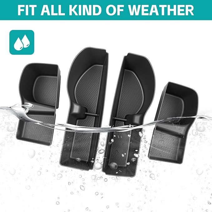 Door Side Storage Box Compatible with 2023 2024 2025 2026 Honda CRV Accessories, Front & Rear 4PCS Door Handle Insert Organizer Tray, TPE Phone Pockets Cup Holder Fit for CRV CR-V Accessories
