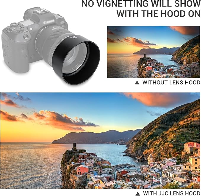 JJC ES-73B Reversible Lens Hood Shade Protector for Canon RF 45mm RF45mm F1.2 STM Replaces Canon ES73B, Compatible with 67mm Filters & Lens Caps, No Vignetting
