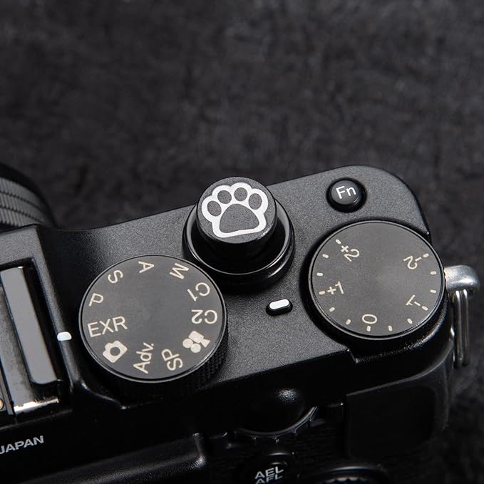 Camera Metal Hot Shoe Cover Shutter Buttons Protector Set for Fujifilm X100VI X100V X-M5 X-E5 X-T4 X-T3 for Leica Q for Olympus (CAT-Shutter Button)