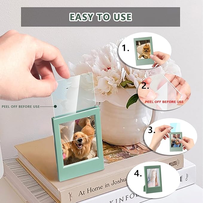 WOGOZAN 2x3 Mini Picture Frame for Fujifilm Instax Mini 12/11/99/41/40/SE/EVO Classic Polaroid Frames 2.15x3.4 Inches Photo Wallet Sized Picture Frame with Protective Film (Colorful) (5 Pack)