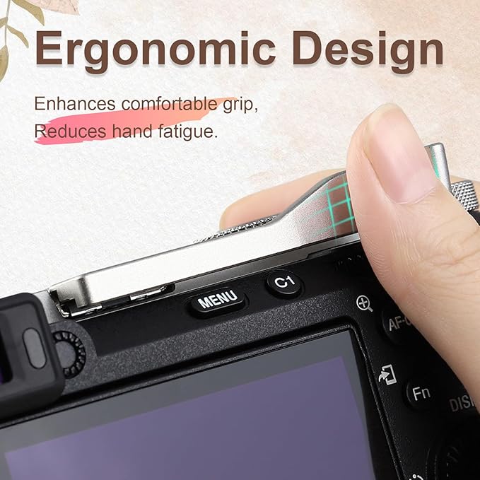Haoge Metal Thumb Up Grip for Sony A7CII,a7CR,Camera Accessories Silver Hot Shoe Rest Hand THB-S7CR-S