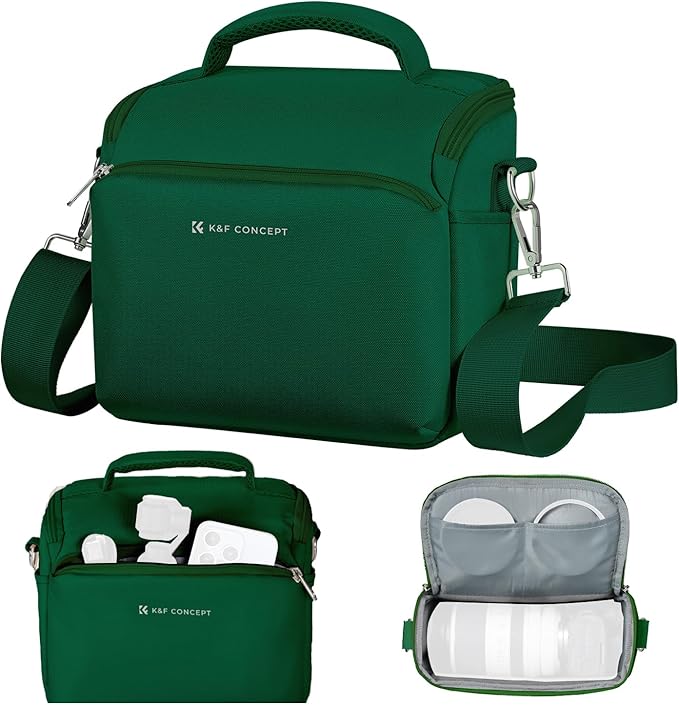 K&F CONCEPT Camera Sling Bag Small Crossbody Camera Case DSLR/SLR/Cute Compact Shoulder Photography Bags for Photographers-Green