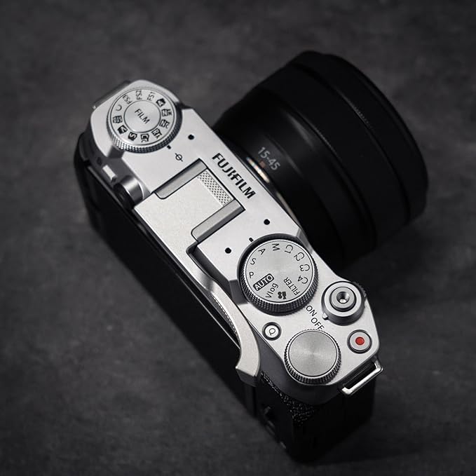Metal Thumb Up Grip for Fujifilm Fuji X-M5 XM5 Camera, Hot Shoe Thumb Rest Support Grip ，Exclusive Vintage Anti-Slip Pattern,Improve The Stability of The Camera (Silver)