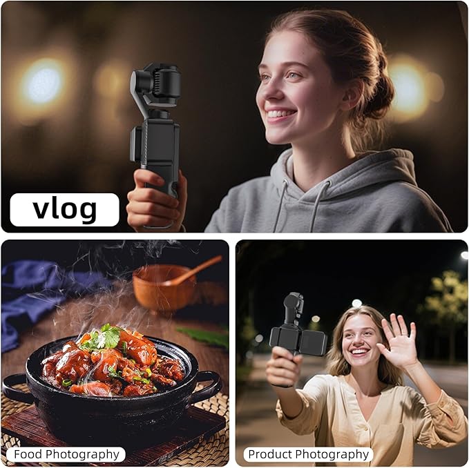 Magnetic Selfie Light for DJI Osmo Pocket 3 Light Creator Combo, Rechargeable Mini LED Video Fill Light, 3 Color Modes/Brightness Adjustable for Pocket 3 Selfie Vlog Recording, Makeup, TikTok (3)