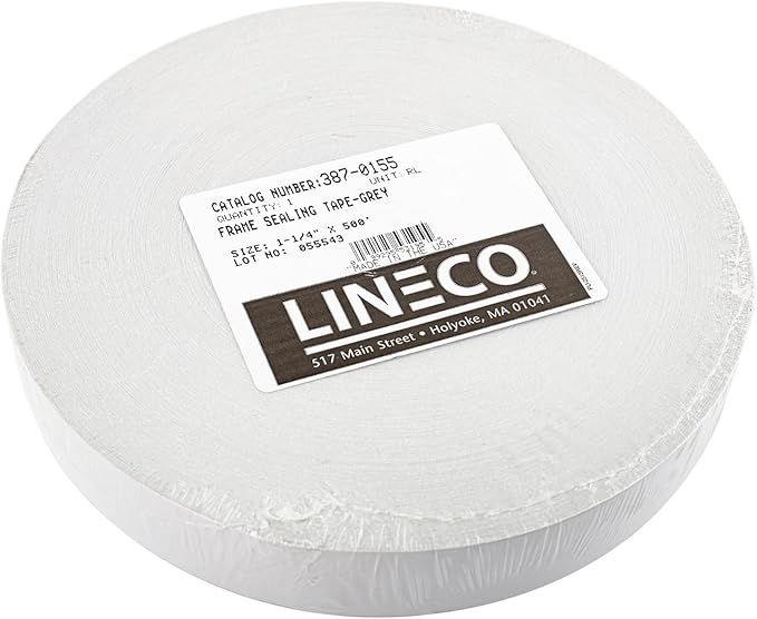 Lineco Self-Adhesive Frame Sealing Tape, 1.25 inch X 500 Foot Roll, Gray (387-0155)