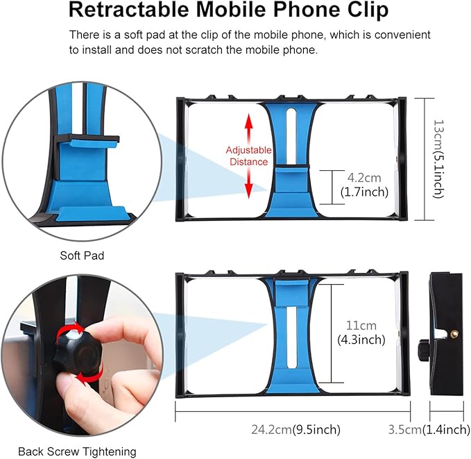 Smartphone Video Rig, Phone Video Stabilizer Camera Case Mount Holder for Filmmaking and Vlogging, with Cold Shoe Mount for Smartphone, for Streaming Equipment(Blue)