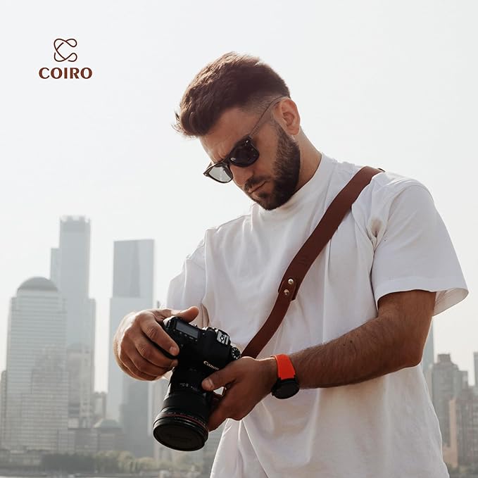 C Coiro Leather Camera Strap for One Camera Professional Single Leather Harness Shoulder Strap Quick Release