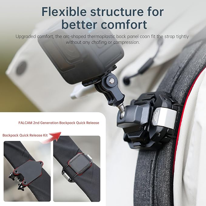 ULANZI F38 Camera Backpack Strap Clip Quick Release Kit for Backpack Straps V2, QR Plate Camera Tripod Mount