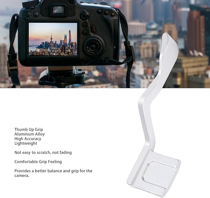 Thumb Up Grip, Aluminum Alloy Camera Thumb Rest for nikons ZFC with Ergonomic Design, Lightweight CNC Machined Hand Grip for Stable Photography (Silver)