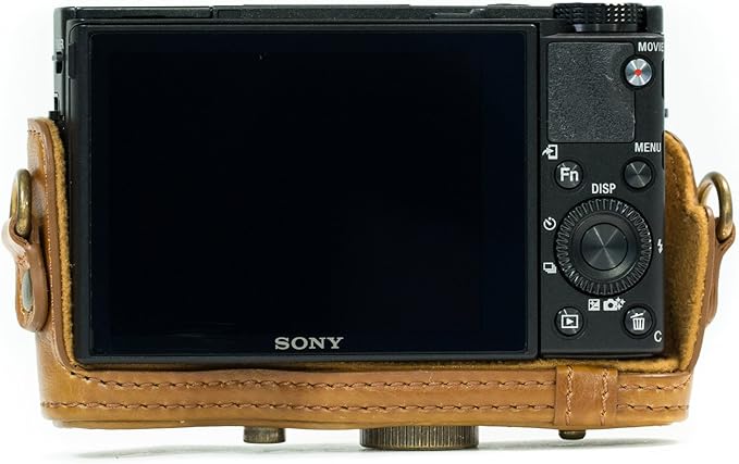 MegaGear Ever Ready Protective Leather Camera Case, Bag for Sony Cyber-Shot DSC-WX500 Digital Camera (Light Brown) (MG601)