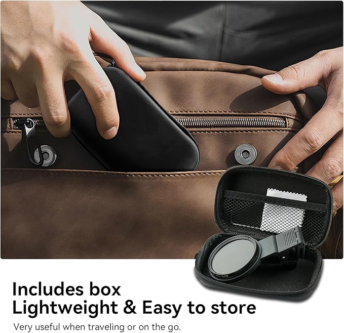 APEXEL CPL 58mm Circular Polarizer Polarizing Filter for iPhone/DSLR for iPhone Camera Lens 16 15 14 13 12 Pro Max Samsung Galaxy Huawei with Adapter Ring, Universal Clip, Cold Shoe