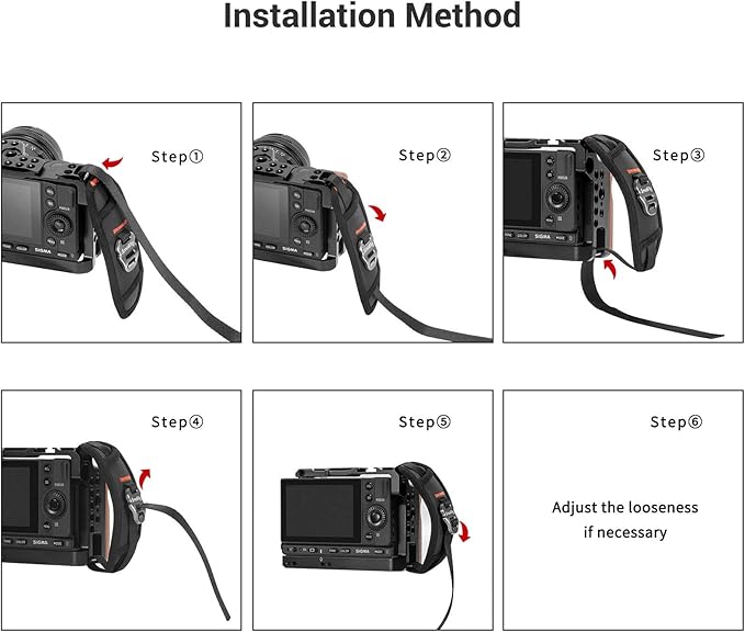 SmallRig Camera Cage Wrist Strap, Universal Quick Adjustable Secure Grip Camera Cage Handle Hand Wrist Strap PAC2456