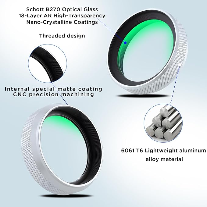 Haoge LUV-X54W Metal Lens Hood with MC UV Protection Multicoated Ultraviolet Lens Filter for Fujifilm X100VI Fuji X100V Camera Silver