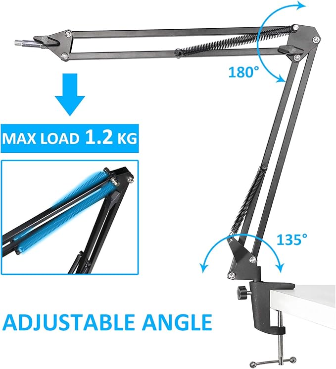 Mic Arm for HyperX QuadCast - Professional Boom Arm Compatible with HyperX QuadCast S and QuadCast Microphone, Adjustable Scissor Microphone QuadCast Boom Arm by YOUSHARES