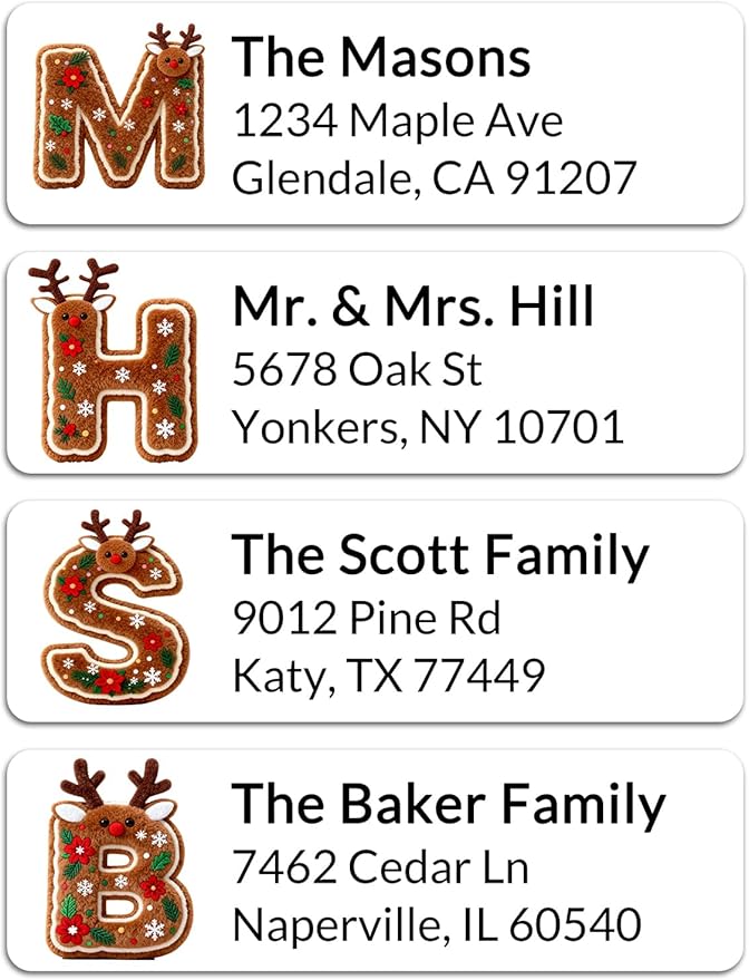 Personalized Return Address Labels - Custom Address Labels with Monogram (Furry)