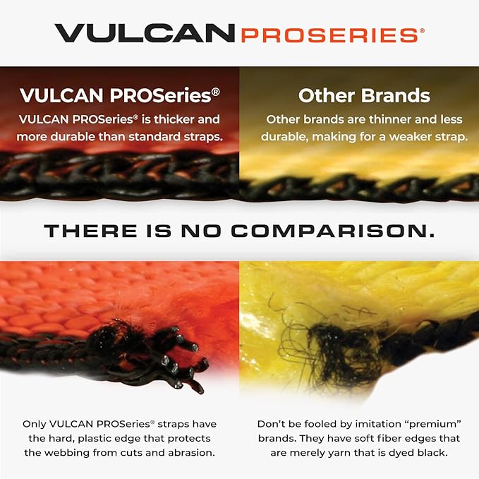 VULCAN Ratchet Strap with Chain Anchors - 2 Inch x 27 Foot - 2 Pack - PROSeries - 3,600 Pound Safe Working Load