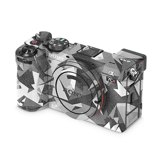 Glossy Glitter Camera Skin Compatible with Sony Alpha 7CR Camera (2023) - Mono Camo - Premium 3M Vinyl Protective Wrap Decal Cover - Easy to Apply | Crafted in The USA by MightySkins