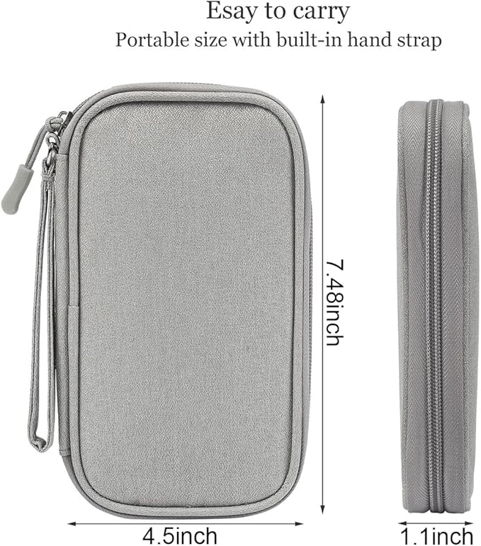Cord Organizer Travel Cable Organizer Bag Tech Electronic Organizer Travel Case, Waterproof Electronic Accessories Pouch Bag for Cable, Cord, Charger, Phone, Power Bank, Earphone(Light Grey)