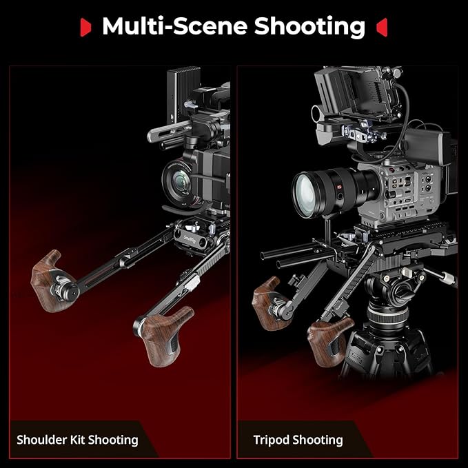 SMALLRIG Rotating Left-Side Wooden Handle for ARRI Rosette, Load Capacity to 15kg / 33lbs, Flexible Position Adjustment, Ergonomic Design & Anti-Slip Design