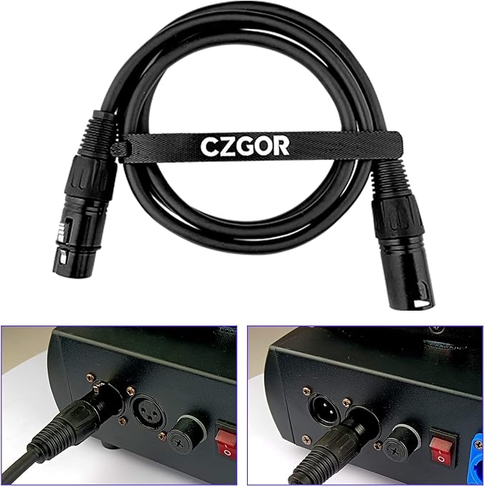 DMX Cable 3.9 ft, 6 Pack Flexible 3 Pin XLR Male to Female Cable Wire for Stage Lighting Signal XLR Connection Stage Light Wire for Par Light Moving Head Spotlight Input & Output