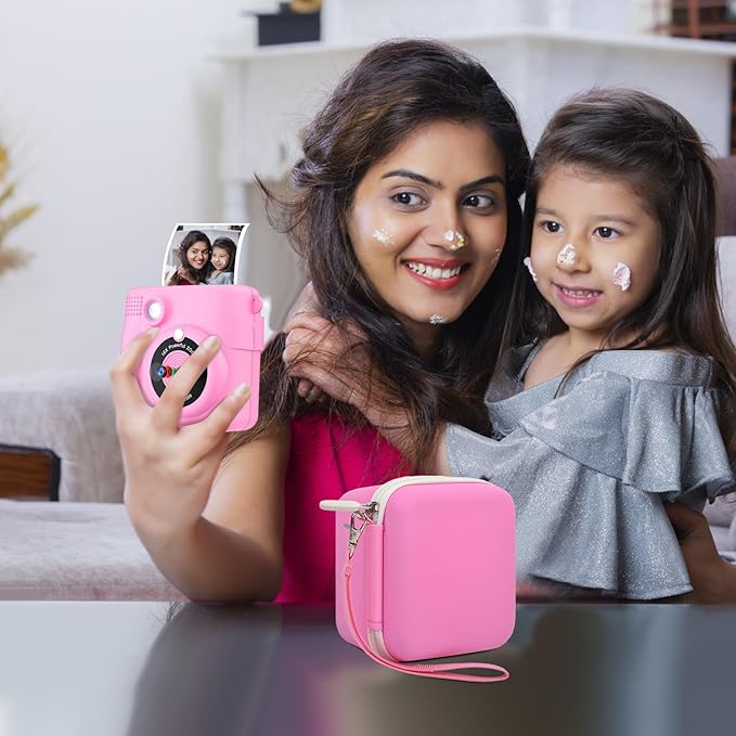 Kids Instant Print Camera Case Compatible with ESOXOFFORE for Dylanto for DUDUDRAGON for GKTZ for ETIKEZ for Dafotil for Careenoah for Aasonida Digital Video Prints Paper Bag (Box Only) Light Pink