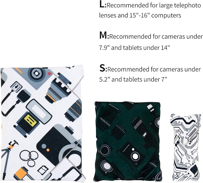 3pcs Pack Camera wrap, Protective Wrap, Magic Self-Adhesive Cloth, Anti-scratch Lens Camera Wrap, Folding, Washable, Lens pouches, Soft cloth with a sticky for camera