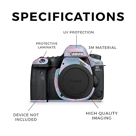 Camera Skin Compatible with Canon EOS 6D Mark II Camera (2017) - Cotton Candy Swirl - Premium 3M Vinyl Protective Wrap Decal Cover - Easy to Apply | Crafted in The USA by MightySkins
