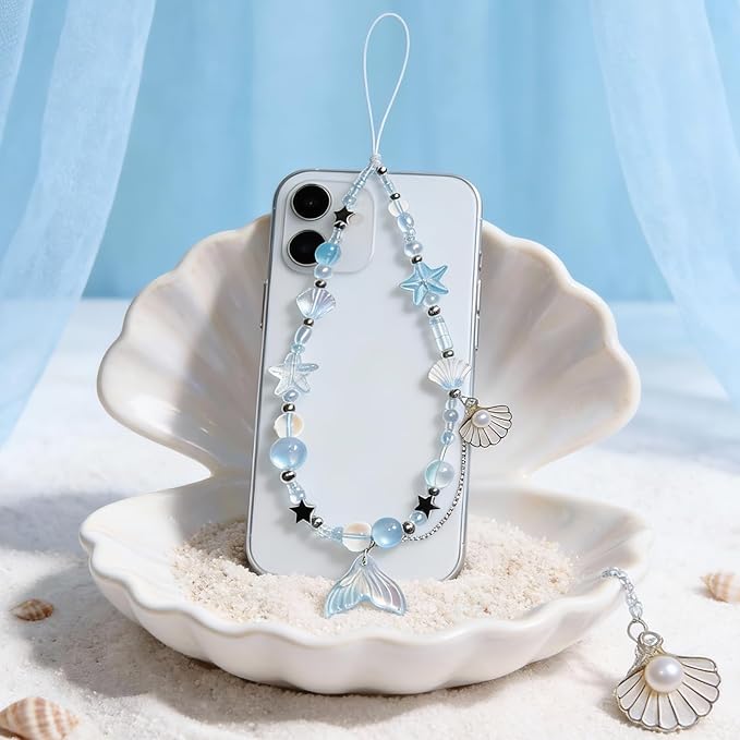 Beaded Camera Wrist Strap Cute Digital Camera Charm Lanyard Phone Charms Strap Beaded Camera Chain for Phone Bag Keychain
