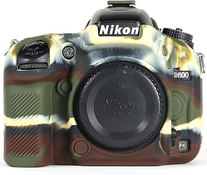 Professional Secure Silicone Camera Cases Bag Housing Rubber Body Skin for Nikon D610 D600 DSLR Camera Protective Case(Army Green)