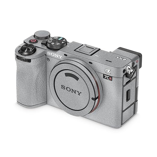 Glossy Glitter Camera Skin Compatible with Sony Alpha 7CR Camera (2023) - Solid Gray - Premium 3M Vinyl Protective Wrap Decal Cover - Easy to Apply | Crafted in The USA by MightySkins