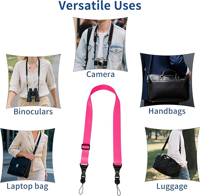 Adjustable iPad Binocular Camera Strap, Comfortable Shoulder Strap Nylon Neck Lanyard for iPad/Samsung Tablet Case,Crossbody Laptop Luggage Bag(Pink)
