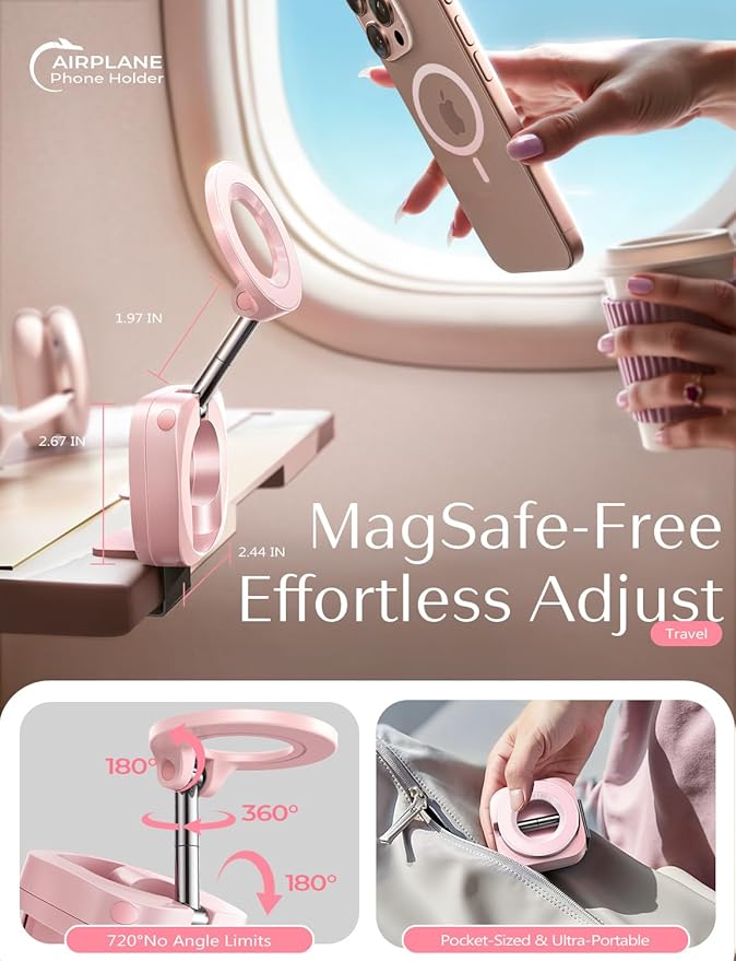 LISEN Airplane Travel Essentials Easter Gifts for Teens Women Phone Holder for MagSafe Phone Travel Accessories Gadgets for Men Cruise Must Haves Spring Break Essentials 2026 Valentines Day Gifts Her