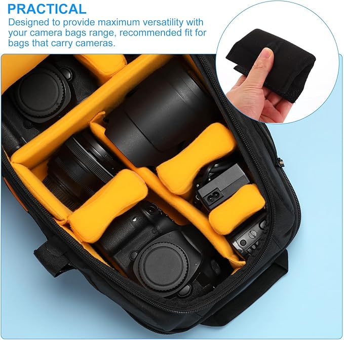 PATIKIL Camera Bag Divider, 2Pcs 5.51"x3.78"x0.55" Shockproof Camera Bag Inserts Separator Pad Protective Lens for Nikon Camera DSLR Protect Bag Organizer Universal Divider Cushion, Black